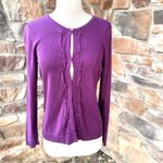 Coldwater Creek  Silk Blend Purple Cardigan Sweater Sz S Photo 4