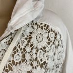Eze Sur Mer White Crochet Sheer Long Sleeve Hoody Jacket XS Photo 2