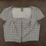 Wild Fable Plaid Zip Front 90s Crop Top Photo 0