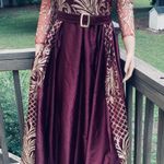 Dubai Collection Gorgeous Burgundy drop shoulder wedding party prom dress Photo 3