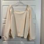 Madewell  Crepe Square-Neck Puff-Sleeve Top Antique Cream 2X NWT Photo 3