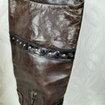 El Vaquero by Valerio Giuntoli Italy Western Studded Tassel Heel Boots Size 36 Brown Photo 8