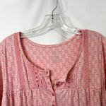 Croft & Barrow  Plus Size 1X Nightgown Pink Floral Short Sleeve Midi 1807 Photo 4