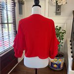 MILAN KISS NWOT Elegant Red Ruffle Sleeve Tie Photo 1