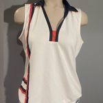 ep pro E.P. Pro White Sleeveless Polo Shirt with Red and Navy Accents vintage golf Photo 0