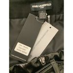 Karl Lagerfeld  Black Faux Leather Belted Mini Skirt Black SZ-12 New With Tags Photo 5