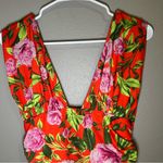 ZARA  Draped Floral Print Plunge V Neck Bodysuit Women’s Size Medium Photo 6