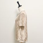 Equipment  Femme Silk Snakeskin Pattern Beige Tan Taupe Cream Short Sleeve Blouse Photo 2
