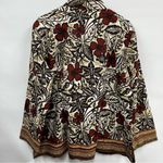 Units nwt xl button down embroidered beaded artsy floral light blazer jacket top Photo 1