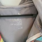 SO  Lounge Life Grey Jacket Size XXL Full Zip Rainbow Stripe Velour Velvet Hoodie Photo 1