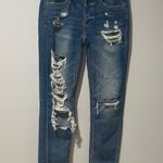 American Eagle Tom Girl Jeans Distressed Size 2 Light Wash Button Fly Photo 1