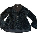 J.Jill black velvet jacket with chiffon neckline Photo 0