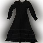 Reformation NWOT Valerie Tiered Midi Dress in Black Puff Sleeves Lace sz 2 Photo 3