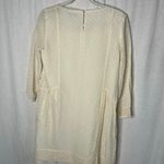 Madewell  Etude Long Sleeve‎ Silk Swiss Dot Dress Cream Small Above the Knee Photo 7
