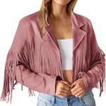 PRETTYGARDEN Chic Fringe Women's Blazer in Dusty Rose Photo 0