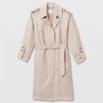Club Monaco Lightweight Pale Pink Beige Shimmer Trench Coat Jacket XS $240 Photo 11