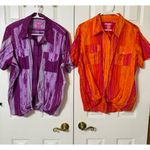 Woman Within 2*  Button‎ Down Top Orange Pink Purple Grey- size L Photo 1