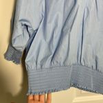 Maje Libou Smocked Blouse women's size 1(S) blue batwing cotton cottage Photo 6