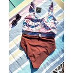 Zaful NWT, , High Waist Bikini Set, Floral Tie-Front Top, Size M Photo 2