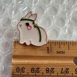 Bunny Rabbit Enamel Pin Cute Kawaii Animal Brooch Lapel Pin Backpack Accessory White Photo 2