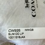 Coach : Tan Slim Credit Card Holder with Pink Lips- Wallet Photo 2