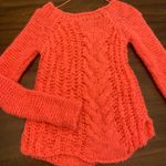 Free People  Sweater Women’s XS Hot Tottie Cable Knit Pink Orange Photo 2