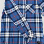 Quiksilver Vintage Blue Plaid Long Sleeve Flannel Photo 3
