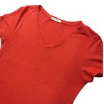 Marine layer Large Striped V-Neck Boyfriend T-Shirt Red Short Sleeve Casual Top Photo 1