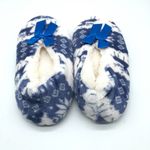 Womens Clog Slippers Soft Sole Fleece Slip On House Shoes Deer Blue Ivory US 6 Photo 2