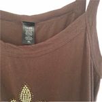 new Troo ♥︎ Crystal Fleur De Lis Tank ♥︎ Cocoa Size XL Photo 2