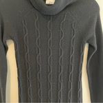 Milly New York Black Cable Knit Turtleneck Sweater Silk Cashmere Cotton Blend Size undefined Photo 3