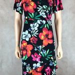Thalia Sodi Black Floral Faux-Wrap Ruffled Dress NWT SMALL Photo 5