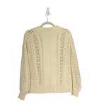 J.Crew  Aran Sweater Cable Knit V-Neck Pullover Cream XS tennis prep Scandi Chic Photo 4