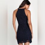 Lulus ‎ Navy Blue Floral Lace Halter Neck Mini Dress Love Poem Size Small Photo 1