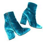 Dries Van Noten Women’s Turquoise Velvet Ankle Boots Size EU 38 Statement Shoes Photo 0