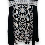 Nanette Lepore Nannette Lepore Good Karma Intarsia Knit Black Floral Sheath Dress Photo 5