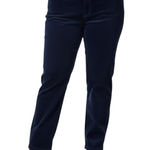 Croft & Barrow  Velvet Pants Size 16 Short Navy Blue Cotton Stretch Straight Leg Photo 0