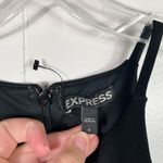 EXPRESS  Black Ribbed High Neck Asymmetrical Hem Bodycon Dress LBD Party Size 6 Photo 1