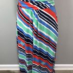 Lilly Pulitzer  Amanda Maxi Dress Nautical Overboard Stripe Blue Green Orange Photo 4