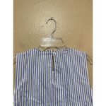 J.Crew Blue White Stripe Tiered Ruffle Neck Sleeveless Midi Dress Size 12 Photo 7