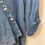 T&W Designs Tencel Lightweight Denim Cross Over Wrap Handkerchief Blouse Top Photo 4