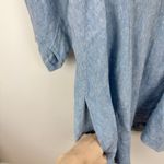 Madewell NEW Splitneck Mini Dress in 100% Linen Sunfaded Blue Pockets US 14 Photo 9