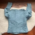 H&M Blue Woven Tweed Biker Jacket Blazer Size 4 Photo 2