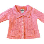 Vintage Aran Craft Women’s Cardigan Small 100% Wool Cable Knit Pink Photo 0