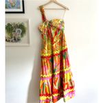 Farm Rio  One Shoulder Yellow Multi Tiered Maxi Dress Size Large Photo 3