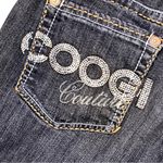 COOGI Vintage Black Hand Painted Rhinestone Embellished Jeans Photo 6
