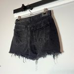 American Eagle  Highest Rise Mom Shorts Distressed Faded Black Denim Size 6 Photo 1
