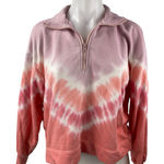 Lou & grey Women's Pink Coral Tie Dye Quarter Zip Long Sleeve Sweatshirt Top XS Photo 0