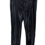 Joie  Sleek Black Women's faux leather fleece lined straight leg pants 12 soft Photo 0