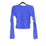 Athleta Transcend Faux Wrap Long Sleeve Blue Top SMALL Photo 3